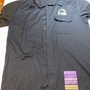 Black Button-Up Shirt with Taco Bell Logo
